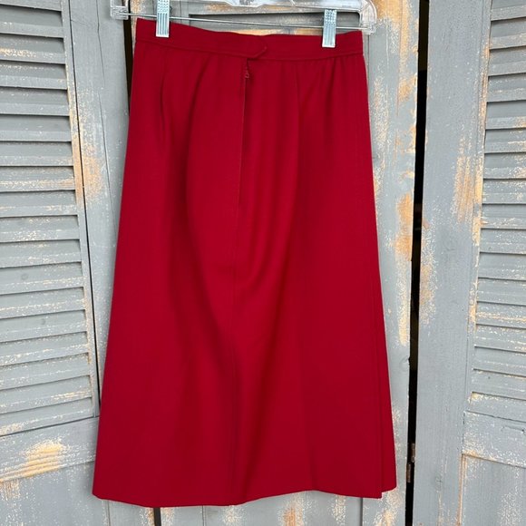 Yves Saint Laurent Rive Gauche Vintage Skirt Red - Picture 10 of 16